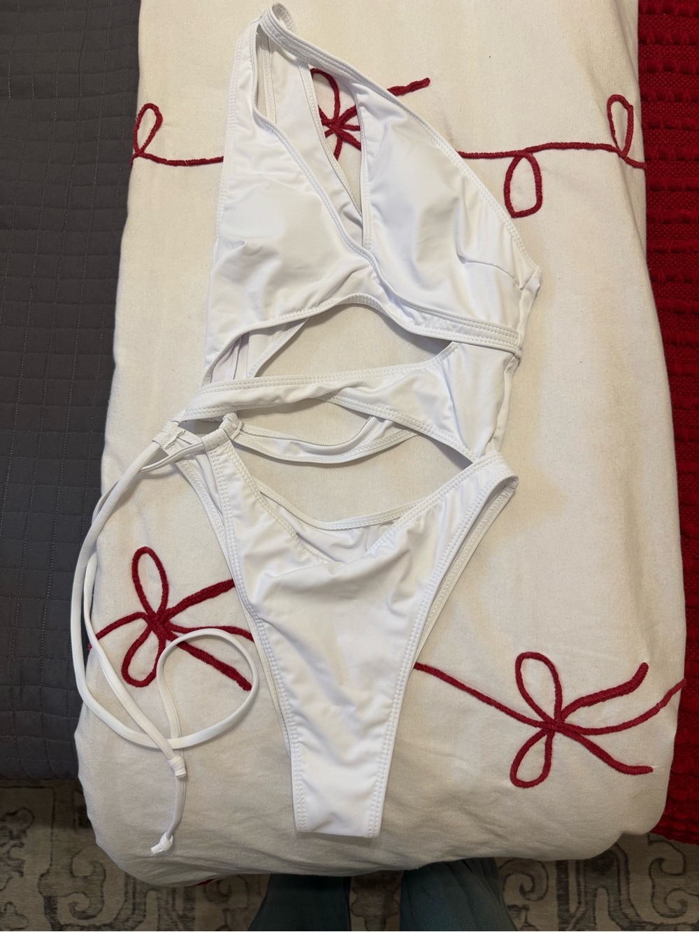 White Strappy One-Piece Swimsuit